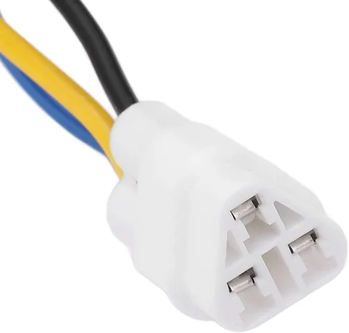 Miniatura 4 de iJDMTOY Adaptadores hembra de entrada de faro delantero con forma de triángulo de 3 pines con cable de 4 pulgadas compatible con Yamaha 2002-06