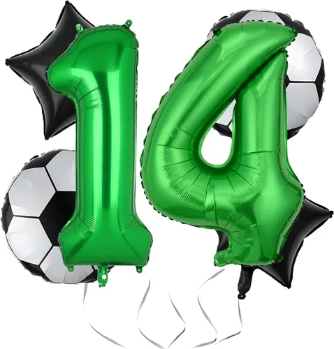Miniatura 7 de Globos de fútbol para 2º cumpleaños, suministros para fiesta de cumpleaños de fútbol, Copa del Mundo, Deportes de fútbol, decoraciones de fiesta