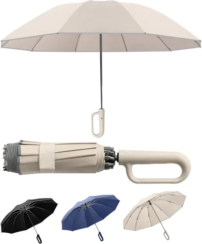Paraguas inteligente, reforzado a prueba de viento, duradero, protector solar, protección UV UPF50+, con anillo reflectante de ángel, negocios de