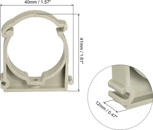Miniatura 2 de uxcell Clips de abrazaderas de tubo de 0.984 in de diámetro, accesorios de manguera de agua PPR con cerradura para suministro de agua, gris, 12
