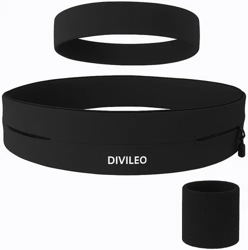 Juego de cinturón reflectante para correr, riñonera resistente al sudor para mujeres y hombres con banda para el sudor y pulsera, bolsa de cintura