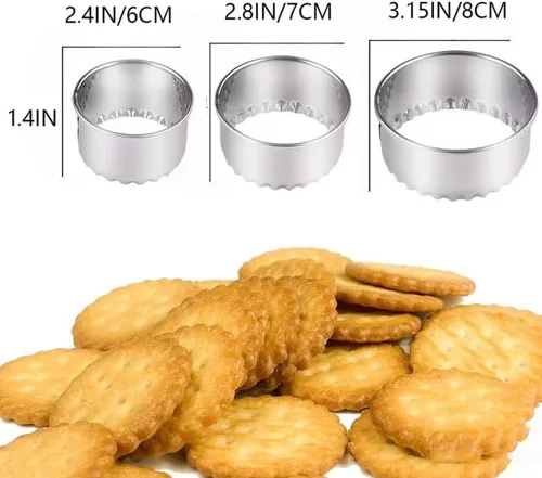 Cortadores de galletas, cortadores de galletas redondos/cortadores de dumplings de acero inoxidable/cortadores de pasteles y repostería/moldes y