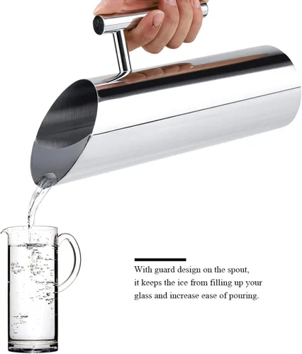 Miniatura 5 de Jarra de agua de acero inoxidable, jarra de agua de acero inoxidable con protector de hielo, jarra de agua de acero inoxidable con protector