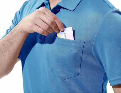 Miniatura 6 de Rdruko Camisas polo de manga corta para hombre de secado rápido para deportes de golf al aire libre con bolsillo