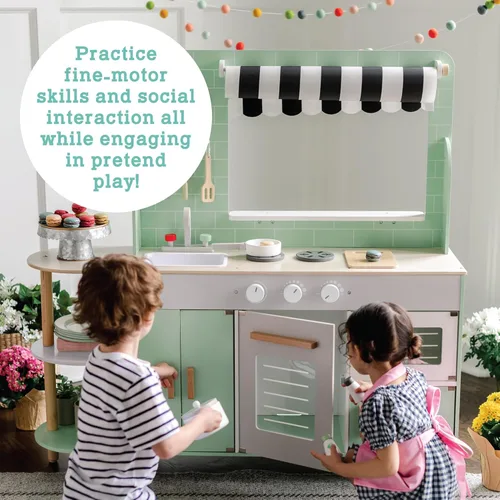 Miniatura 2 de MindWare Play Kitchen Café – Juego único 2 en 1 con cocina en un lado y café en el otro – Juego de simulación para niños a partir de 3 años
