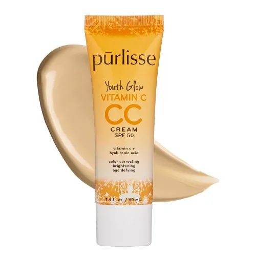 Miniatura 10 de pūrlisse Youth Glow Vitamin C CC Cream SPF 50 - Hidratante teñido con acabado radiante - Fórmula coreana para el cuidado de la piel con ácido Claro