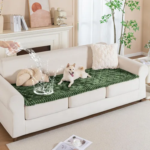 Miniatura 15 de PuTian Funda de sofá 100% impermeable y mullida para perros, gruesa, lavable, antiarañazos, antideslizante, protector de muebles