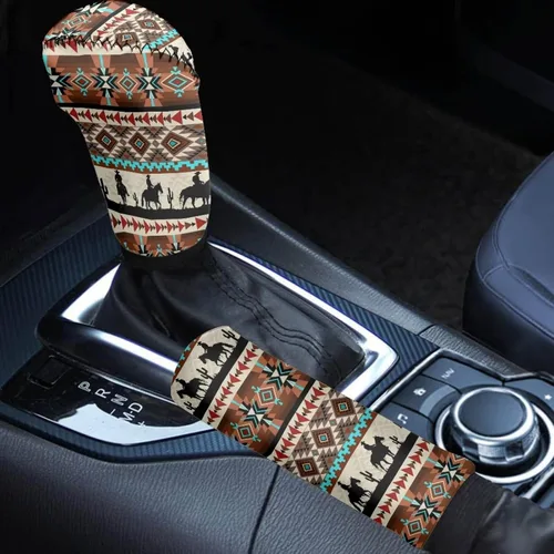 Miniatura 36 de Juego de 2 piezas set de accesorios interiores para coche, para las mujeres, hombres; cubierta de palanca de cambios/freno de mano, personalizada