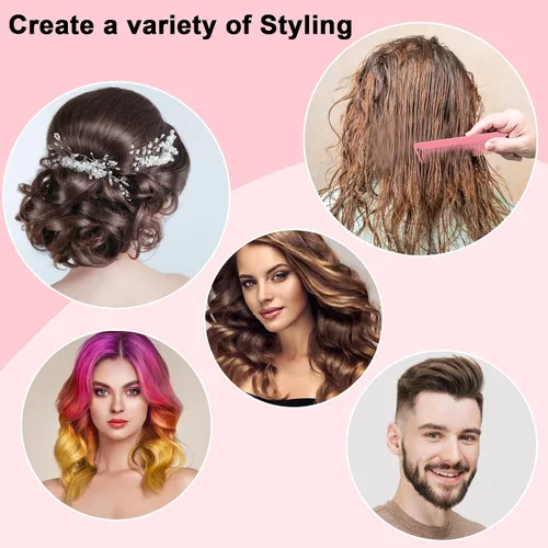 Miniatura 6 de 6 PCS Peines de Separación de Cabello Cola de Rata - Juego de Peines de Cola de Rata con Púa de Acero de Dientes Finos para Crepado para Mujeres