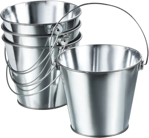 Miniatura 10 de PATIKIL Cubos de metal de colores de 4.7 pulgadas, paquete de 4 cubos para lápices, contenedores redondos de metal con asas para manualidades