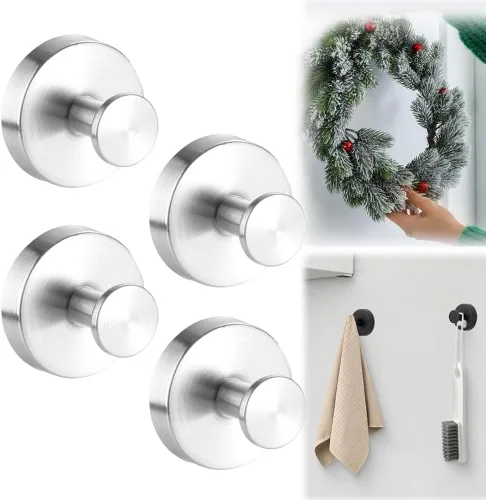 Miniatura 10 de Ganchos de ventosa mejorados para coronas de puerta, ganchos de corona sin taladrar para puerta delantera, ganchos extraíbles reutilizables