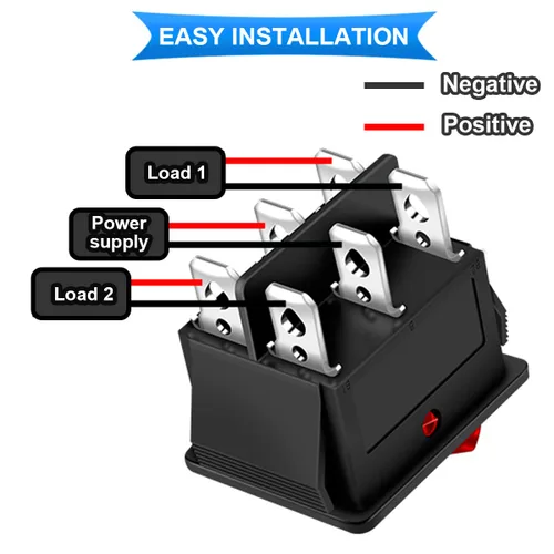 Miniatura 6 de Interruptor basculante AC 16A/250V 20A/125V DPDT On/Off/On Mini botón de presión de 3 colores (negro/rojo/verde) 6 pines 3 posiciones LED