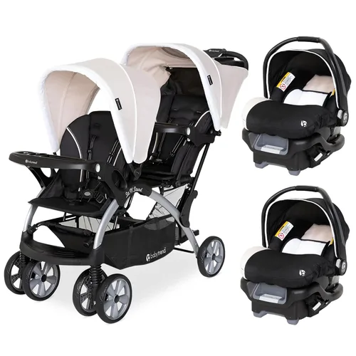Miniatura 13 de Baby Trend Cochecito Doble para Bebés y Niños Pequeños y Combo de Asiento de Automóvil, Juego de 2 Piezas, Caqui - Dúo de Cochecito Portátil