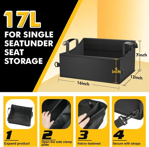 Miniatura 2 de MIKKUPPA Almacenamiento bajo asiento para camioneta - Reemplazo para Ford F150 F250 F350 2015-2024, bolsa organizadora de caja de herramientas