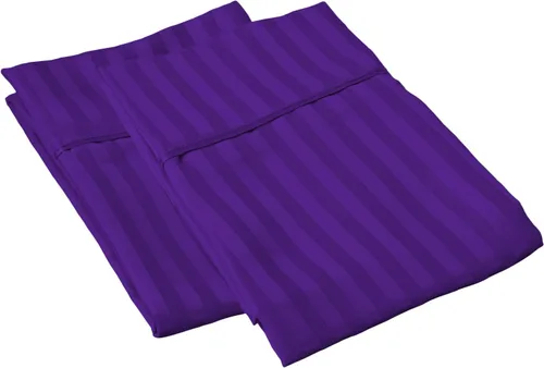 Miniatura 6 de Fundas de almohada de algodón peinado de 600 hilos (paquete de 2) tamaño Queen de 20.0 x 30.0 in, color rosa claro liso Rosa Claro (Sólido)