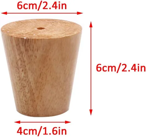 Miniatura 2 de Patas de madera maciza de roble barniz, patas rectas, patas de mesa de café, 2.4 – 27.6 in, para tocador, armario, con placa de montaje, tornillos