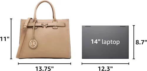 Miniatura 3 de Dasein - Bolsos y carteras para mujer, bolsos bandolera con asa superior con cinturón, bolsos de hombro para trabajo con correa larga