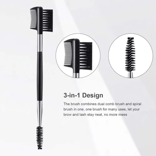 Miniatura 2 de Patelai - 3 cepillos para cejas, separador de peine de pestañas, 3 moldeadores de pestañas de cabeza y cepillo de cejas, peine doble, herramienta