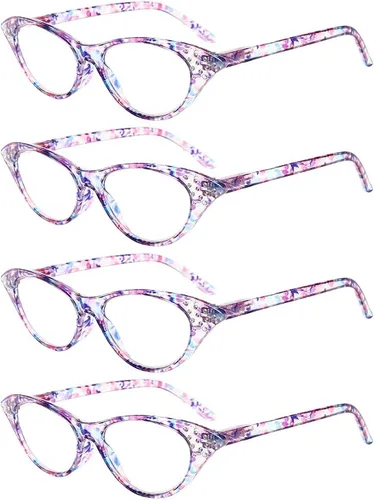 Miniatura 11 de Paquete de 4 lentes de lectura, diseño de moda vintage con diamantes de imitación de ojo