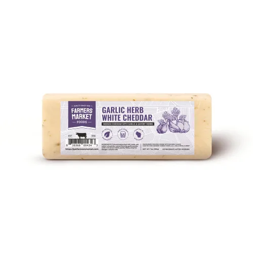 Miniatura 12 de Farmers Market, Sin gluten, Keto, Paleo, Bajo en sodio, Cero azúcar, Queso de Wisconsin, 1 paquete, Cheddar extra fuerte de Vermont