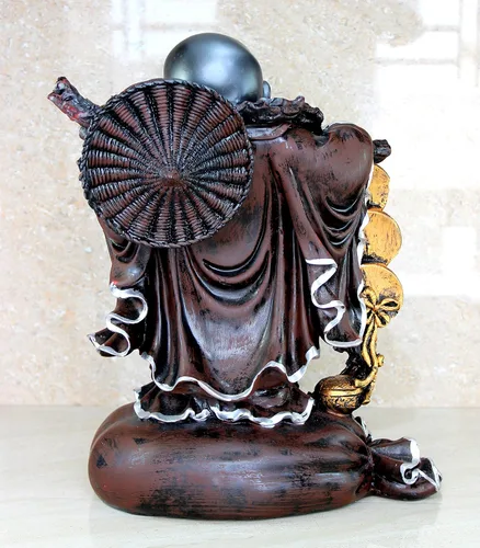Miniatura 4 de eSplanade Estatua de Buda sonriente de resina, figura de Feng Shui, pieza de exhibición para sala de estar, hogar, oficina, decoración y regalo, 16