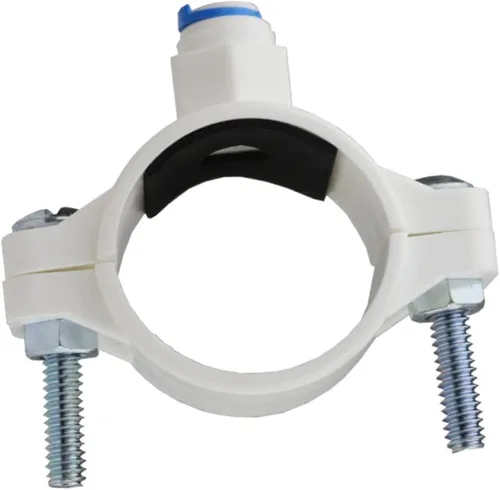 Abrazadera de sillín de drenaje con conexión rápida para debajo del fregadero Ro Sistema de filtro de agua Pom plástico Accesorios para filtración