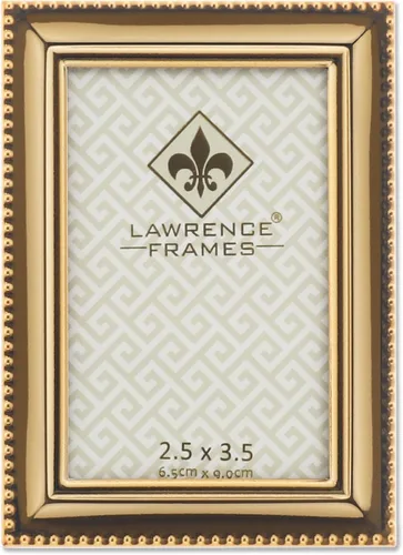 Lawrence Frames - 11723 Marco de fotos clásico con cuentas, 2.5 x 3.5, dorado