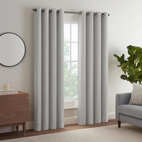 Miniatura 3 de Eclipse Décor Quinn - Cortina opaca 100 % sólida, con textura, absolutamente cero para privacidad, perfecta como cortinas de sala de estar