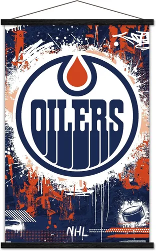 Miniatura 7 de Trends International NHL Edmonton Oilers - Póster de pared Maximalist Logo 23, 22.37 x 34.00 pulgadas, paquete de impresión premium y colgador