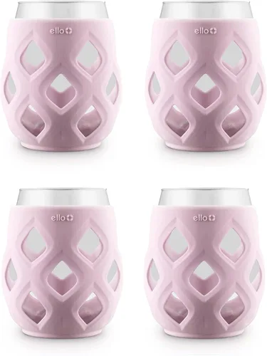 Miniatura 10 de Set de 6 copas de vino sin tallo Ello Cru de 17 onzas con fundas protectoras de silicona, perfectas para patios de verano y fiestas, ideales