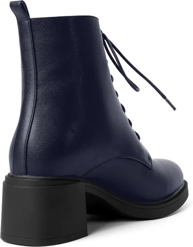 Miniatura 5 de ROSERWISH Botas altas de tacón bajo y grueso para mujer, con cordones, cómodas, modernas, con puntera redonda, de 2.5 pulgadas