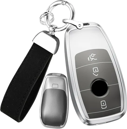 Miniatura 8 de ontto Funda inteligente para llave de automóvil, marco de metal y carcasa de resina para llave de automóvil para Mercedes-Benz Clase A Clase C Clase