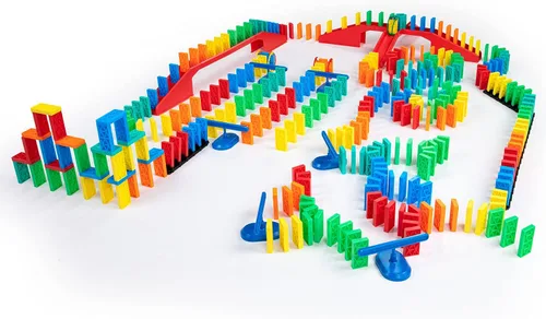Bulk Dominoes Kit de dominó cinético | Juego de dominó, juguetes pequeños STEM STEAM, juegos familiares para niños, juguetes y juegos para niños,