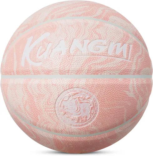 Miniatura 9 de Kuangmi Serie Rosa Balón de Baloncesto, Diseño Premium Estampado para Rendimiento Callejero, Tamaño Oficial para Hombres 7 de 29.5 Pulgadas