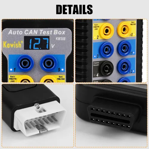 Miniatura 8 de Caja de ruptura OBD2 con indicador de luz LED, caja de ruptura OBDII profesional de 16 pines, herramienta de prueba de diagnóstico eléctrico