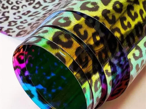 The Yard - Tela de vinilo de plástico con estampado de leopardo transparente de calibre 30, 54 pulgadas de ancho, vendido por The Yard (dorado)