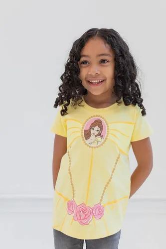 Miniatura 4 de Disney Paquete de 4 camisetas de princesa para niñas pequeñas y grandes (2T - 14-16)