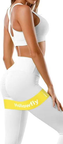 Miniatura 10 de Hollowfly 12 bandas de ejercicio de látex para entrenamiento de glúteos, bandas de ejercicio elásticas antideslizantes para piernas, sentadillas