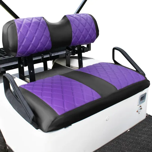 Miniatura 10 de NOKINS Juego de Fundas de Asiento de Diamante para Carrito de Golf, Compatible con EZGO TXT 1994-2013/EZGO RXV Almohada de Asiento Delantero