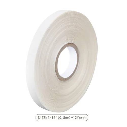 Miniatura 2 de 5/16"(0.8cm)*12 yardas Cinta para extensiones de cabello con cinta adhesiva de doble cara para extensiones de cabello (blanco)