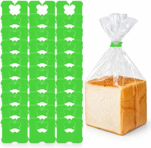 100 clips reutilizables de plástico verde para mantener tus alimentos frescos, clips de bolsa de almacenamiento de alimentos de 7/8 x 1 pulgada