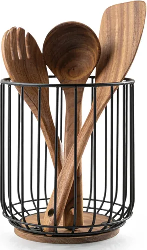 getstar Soporte para utensilios de cocina, soporte de utensilios de alambre grande para encimera de cocina (6.2 pulgadas de ancho x 7.5 pulgadas de