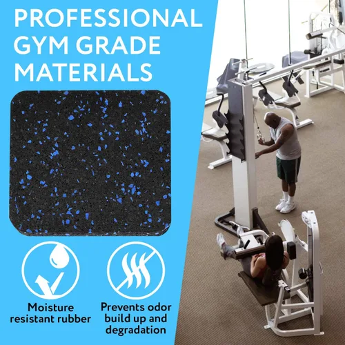 Miniatura 7 de Impresa Protectores de suelo de goma para almohadilla de caminar y almohadilla de cinta de correr, 4 x 4 x 0.5 pulgadas, paquete de 6, alfombrillas