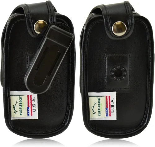 Miniatura 3 de Turtleback Funda ajustada para Kyocera DuraXV Flip Phone Negro Cuero Giratorio Clip de Cinturón Desmontable