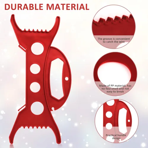 Miniatura 5 de 8PCS Organizador de Luces de Navidad Almacenamiento de Luces de Vacaciones Rojo Organizador de Luces de Propósito General Bobina de Luces de Navidad