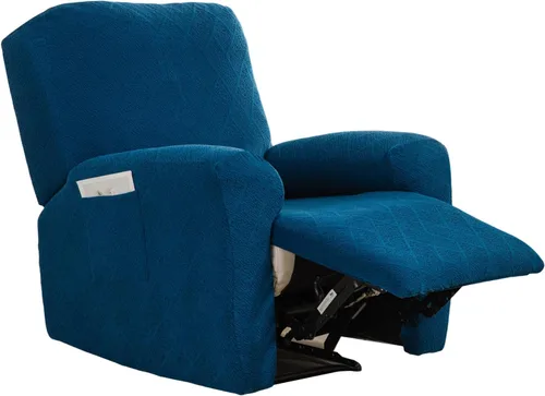 Miniatura 34 de CRFATOP Funda para sillón reclinable con estampado floral con bolsillos, funda única para sillón reclinable, 4 piezas, funda para sillón reclinable