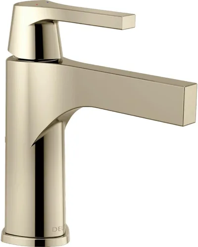 Delta Faucet Zura - Grifo de baño de un solo agujero, grifo de baño de una sola manija, tecnología de sello de diamante, ensamblaje de drenaje de