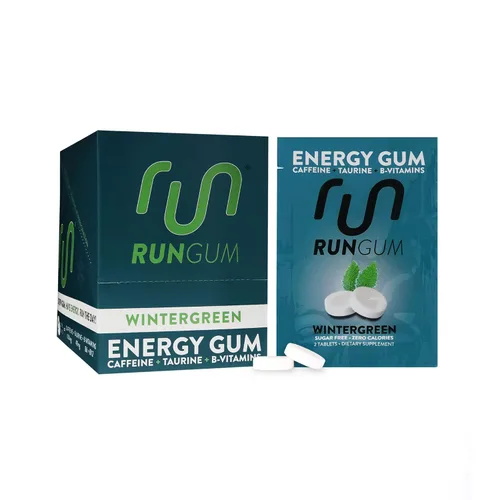 Miniatura 9 de Run Gum Goma de mascar Energy & Focus con sabor a fruta, 50 mg de cafeína por pieza, sin azúcar con taurina y vitaminas B, goma de mascar de acción