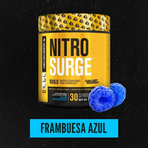 Miniatura 3 de Jacked Factory Nitrosurge Build - Preentrenamiento con creatina para construcción muscular, polvo de creatina con cret y elevATP para energía