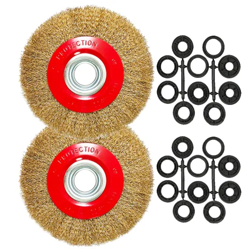 Cepillo de rueda de alambre de banco de 8 pulgadas, alambre de acero prensado grueso de 0.012 pulgadas con 1/2 pulgadas, 5/8 pulgadas, 3/4 pulgadas,